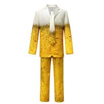 2024 Geltonas Gradientinis Ilgomis Rankovėmis Alaus Kostiumas su Šortais ir Kelnėmis Medium yellow
