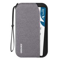 Kelioninis dokumentų dėklas MoKo su RFID apsauga, pilkas, 24x14x2 cm