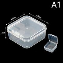 Skaidri plastikinė dėžutė kortelėms, maža kortelių laikymo dėžutė, stalo organizatoriaus dėžutė, klasifikavimo dėžutė, kanceliarinės prekės 4.5*4.5*2cm gray