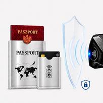 RFID rinkinys: 2 pasų dėklai ir 2 sidabrinės kortelių dėžutės