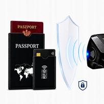RFID apsauga: 2 juodos paso dėklai ir 2 kortelių dėklai