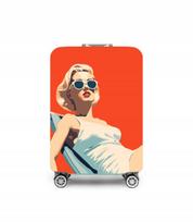 Lagaminų užvalkalas L dydžio, „Lady on the beach chair“