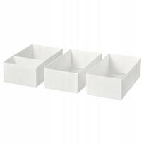 Laikymo dėžučių rinkinys IKEA SKUBB, 3 vnt., balta, 20x38x12 cm