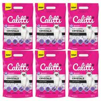 Katėms skirtos silikoninės kraiko granulės CALITTI Crystals, levandų kvapo, 6 x 3,8 l