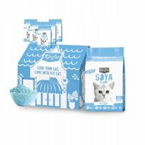 Kačių kraikas kačiukams Kit Cat Soya Clump su kūdikių pudros aromatu, 7 l