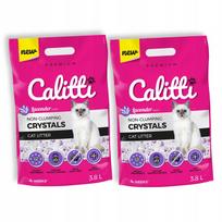 Katėms skirtos silikoninės kraiko granulės CALITTI Crystals Lavender, 2 x 3,8 l