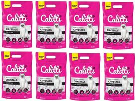 Silikoninis kačių kraikas Calitti Crystals, antibakterinis, 8 x 3,8 l, bekvapis