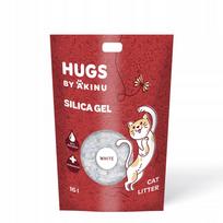 Katinų kraikas HUGS by Akinu, baltos spalvos silikagelis, 16 l