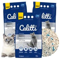 Katinų kraikas CALITTI Fresh White, bentonitinis, 3 x 5 l