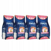 Bentonitinės kačių kraikas Jingo, su kūdikių pudros kvapu, 4 x 5 l