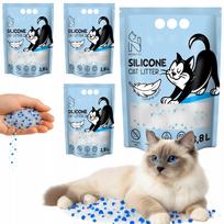 Katėms skirtos silikoninės kraiko granulės NOVAZOO PREMIUM, be dulkių, 3,8 l, 4 vnt.