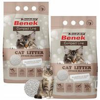 Bentonitinės katės kraikas Super Benek Compact, Marselio muilo kvapo, 2 x 10 l