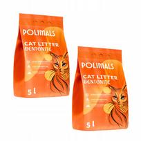 Katinų kraikas Polimals, natūralus bentonitinis, 2 x 5 l
