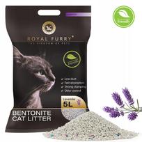 Katėms skirtos natūralios bentonito kraikas su levandomis ROYAL FURRY, 5 l