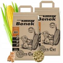 Kraikas katėms Super Benek Corn Cat, sušokantis, natūralus kukurūzų, 2 x 7 l