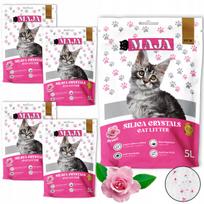 Katėms skirtas GLOBANI silikoninis kraikas MAJA ROSE, 5 x 5 l pakuotės