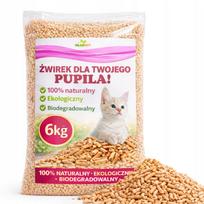 Natūralios granulės, 6 kg, sertifikuotos, tinkamos mulčui ir gyvūnams (katėms, triušiams, kiaulėms, šunims)