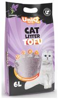 Kraikas katėms UniQ Pets TOFU su levandomis, 2,5 kg, biologiškai skaidus, susiformuojantis į gumulėlius