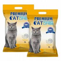 Katinų bentonitinės kraikas su citrinų kvapu, 10 l (2 x 5 l)