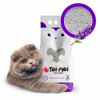 Katinų kraikas Toi Moi, bentonitinis, levandų kvapo, 10 l, beveik nedulka, susiformuoja gumulėliai