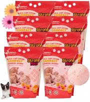 Kompaktiškos silikoninės kačių kraikas Strong Pets, smulkus, gėlių kvapo, 8 x 3,8 l