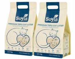 Kačių kraikas SOYLA Tofu 4in1, 12 l, susiformuojantis, be dulkių