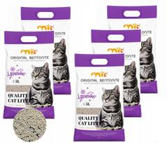 Bentonitinės katės kraikas Vena Animal Mio, levandų kvapo, smulkus, 5 l, 5 vnt.