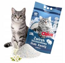 Kraikas katėms CHICO, bentonitinis, smulkus, baltų gėlių kvapo, 10 l