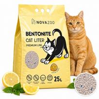 Katinų kraikas NOVAZOO CITRUS, 25L, bentonitinis, susiformuojantis