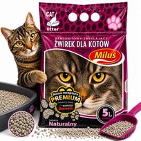 Kraikas katėms Miluś Premium, bentonitinis, 5 l, smulkus, natūralus