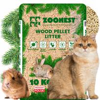 Medžio granulės katėms, triušiams, kiaulėms ZOONEST, 10 kg, šviesios