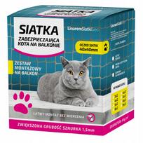 Tinklas katėms balkonui 2x3 m, 1,5 mm storio, 40 mm akutės, be UV, be gręžimo