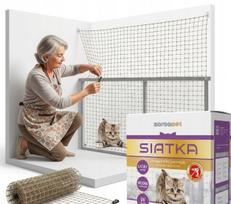 Sustiprintas tinklas balkonui katėms, 2x3 m, be gręžimo