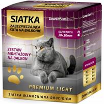 Katės balkono tinklas 5x3 m su UV apsauga, sustiprintas viela, be gręžimo