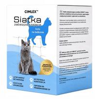 Katės apsauginis tinklas balkonui Cimlex, 8x3 m, 50x50 mm, be gręžimo, smėlio spalvos