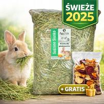 Triušių, šinšilų ir jūrų kiaulyčių šienas HAY 1 Swath 2025, 1 kg + daržovės dovanų