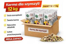 Maistas šinšiloms, 12 × 1 kg pakuotė