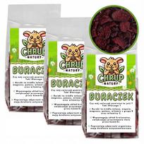 Džiovintos burokėlių skiltelės graužikams, triušiams, žiurkėnams, 3 x 60 g