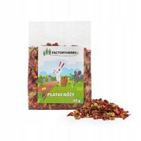 Rožių žiedlapiai 30 g FACTORYHERBS triušiams ir graužikams, skanėstas