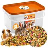 Triušių pašaras RABBIT FOOD AUTUMN, 3 l, natūralus su žolelėmis, tinka jūrų kiaulytėms, žiurkėnams ir kitiems graužikams