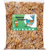 Džiovintos miltuotųjų lervos, 1 kg – maistas KOI karpiams, graužikams, ežiams, paukščiams, žiurkėnams, žuvims