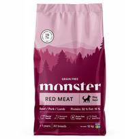 Šunų sausas pašaras Monster Dog Adult, 12 kg, be grūdų, su raudona mėsa