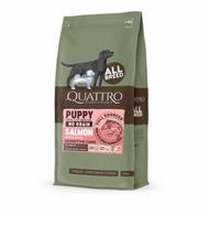 Šunų pašaras QUATTRO Puppy, be grūdų, su lašiša ir kriliu, 12 kg