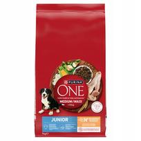 Šunų maistas PURINA ONE Junior Medium/Maxi, vištiena ir ryžiai, 7 kg