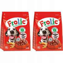 Sausas šunų maistas FROLIC su jautiena ir daržovėmis, 2 x 2,6 kg