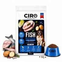 Sausas šunų maistas su žuvimi ir daržovėmis, be vištienos, aktyviems šunims, 5 kg, CIRO