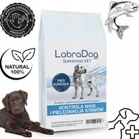 Sausas šunų maistas LabraDog VET su hidrolizuotomis baltos žuvies baltymais, svorio ir sąnarių kontrolei, 1,5 kg