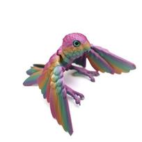3D Spausdintas Papūgos Modelis Lanksti Gyvūno Statulėlė Paukštis Su Sparnais Judančios Jungtys Namų Dekoras Autizmas ADHD Linksmi Žaislai Šventinė Dovana gray