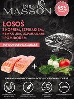 Šunų maistas MASSON Monoprotein Small Breed su lašiša, baltiems mažų veislių šunims, 2 kg