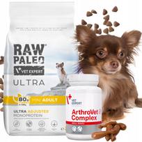 Sausas šunų maistas RAW PALEO ULTRA ADULT MINI+ su ArthroVet Vet Expert priedu